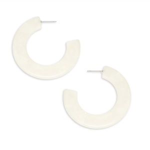 Kenneth Jay Lane Jewelry - Kenneth Jay Lane Spring/Summer White C Hoops Kenneth Jay Lane Jewelry - Kenneth Jay Lane Spring/Summer White C Hoops